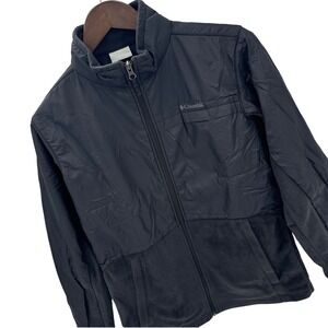 Columbia Mens Full Zip Jacket XL Black Fleece Nylon Hybrid WB6762
